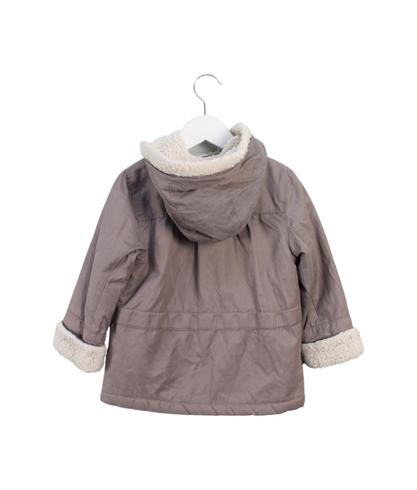 A Brown Puffer/Quilted Jackets from Jacadi in size 3T for girl. (Back View)