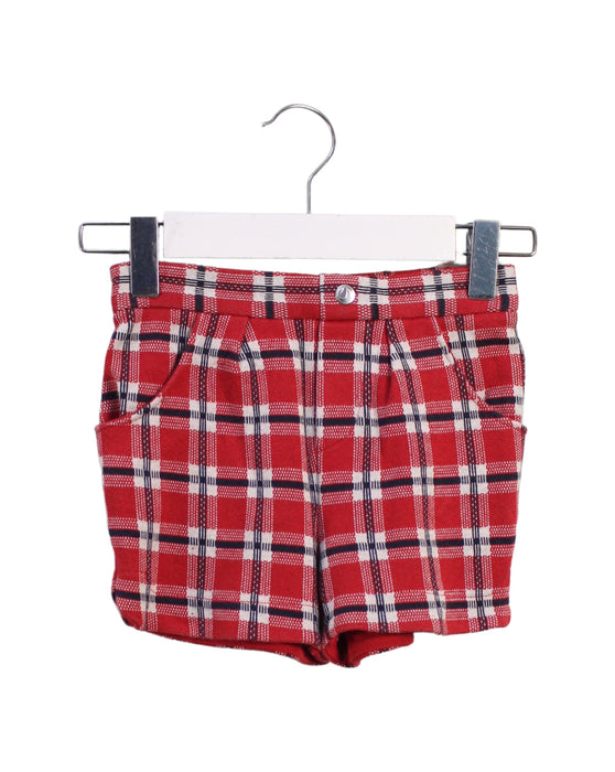 A Red Shorts from Petit Bateau in size 4T for boy. (Front View)