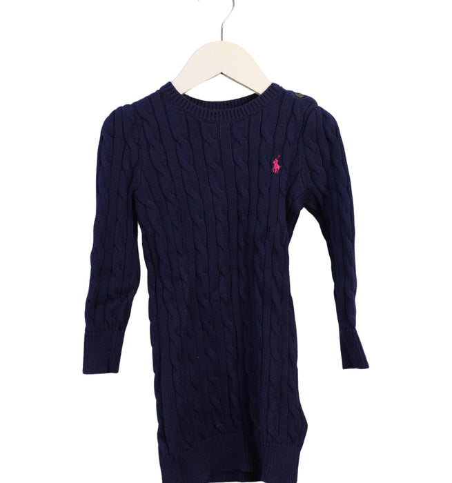 A Navy Sweater Dresses from Polo Ralph Lauren in size 3T for girl. (Front View)