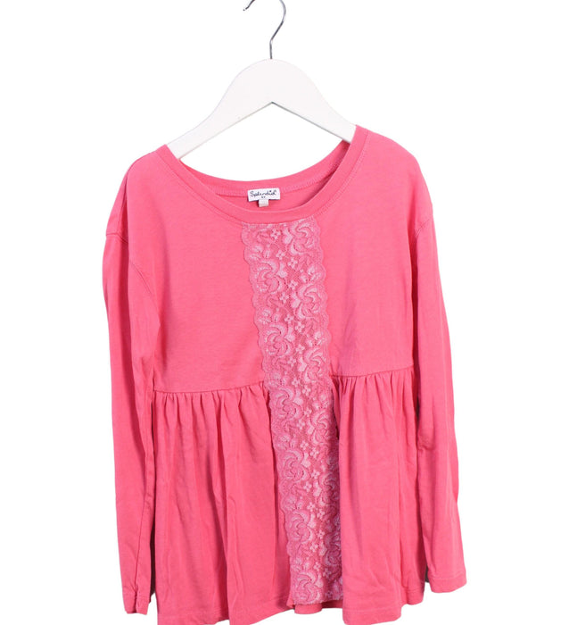 A Pink Long Sleeve Tops from Splendid in size 6T for girl. (Front View)