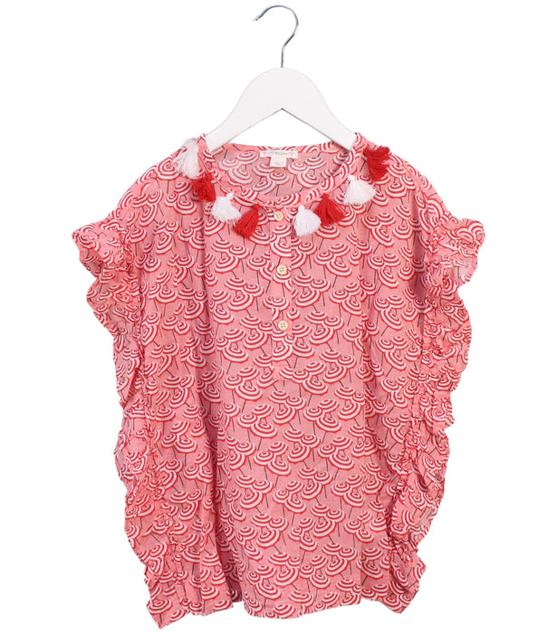 A Pink Short Sleeve Tops from Crewcuts in size 5T for girl. (Front View)