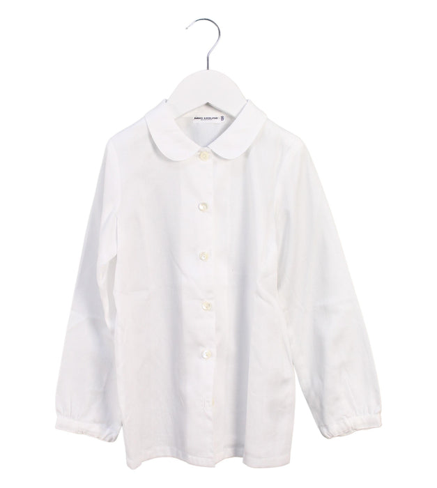 A White Shirts from Miki House in size 5T for girl. (Front View)