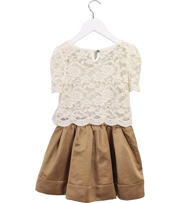 A White Short Sleeve Dresses from Snidel Girl in size 5T for girl. (Back View)