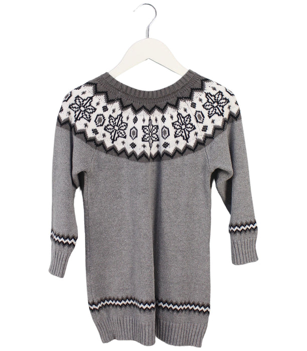 A Grey Knit Sweaters from Comme Ca Ism in size 4T for girl. (Front View)