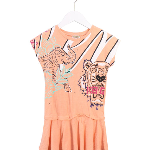 A Orange Short Sleeve Dresses from Kenzo in size 5T for girl. (Front View)