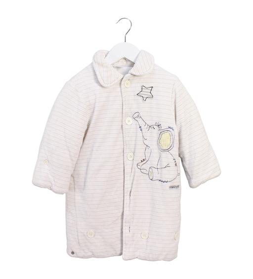 A Ivory Coats from Mides in size 4T for neutral. (Front View)