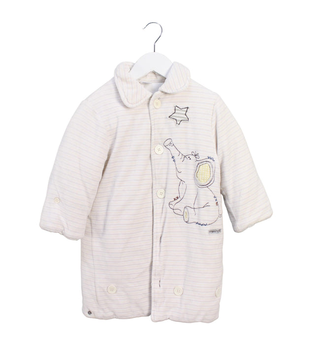 A Ivory Coats from Mides in size 4T for neutral. (Front View)