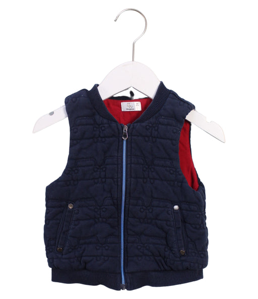 A Navy Outerwear Vests from Kingkow in size 12-18M for boy. (Front View)