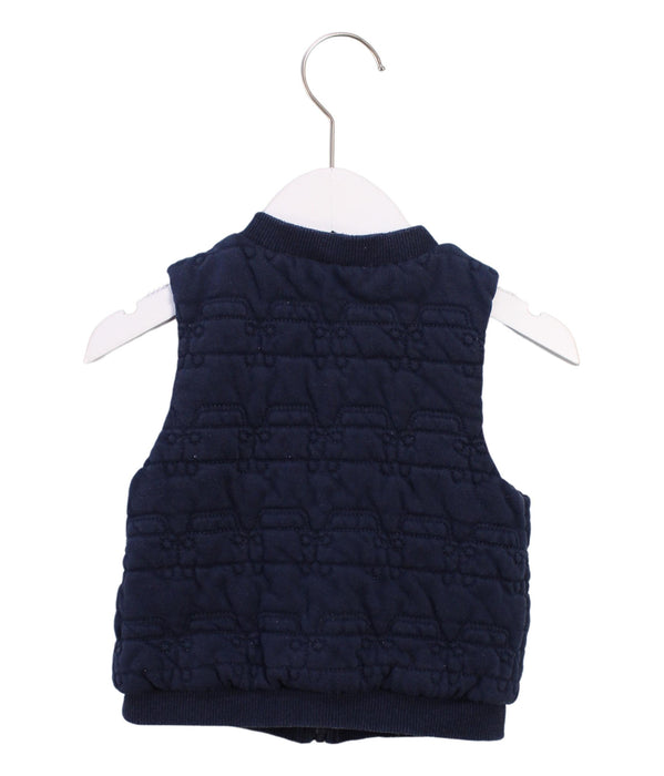 A Navy Outerwear Vests from Kingkow in size 12-18M for boy. (Back View)