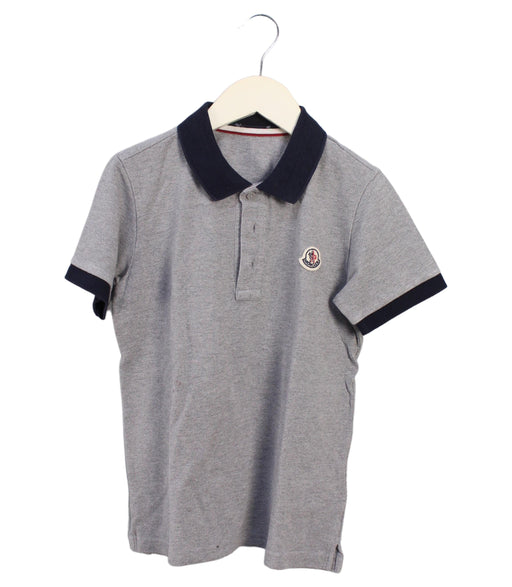 A Grey Short Sleeve Polos from Moncler in size 10Y for boy. (Front View)