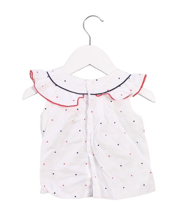 A White Short Sleeve Tops from Jacadi in size 6-12M for girl. (Back View)