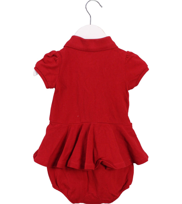 A Red Short Sleeve Rompers from Ralph Lauren in size 6-12M for girl. (Back View)