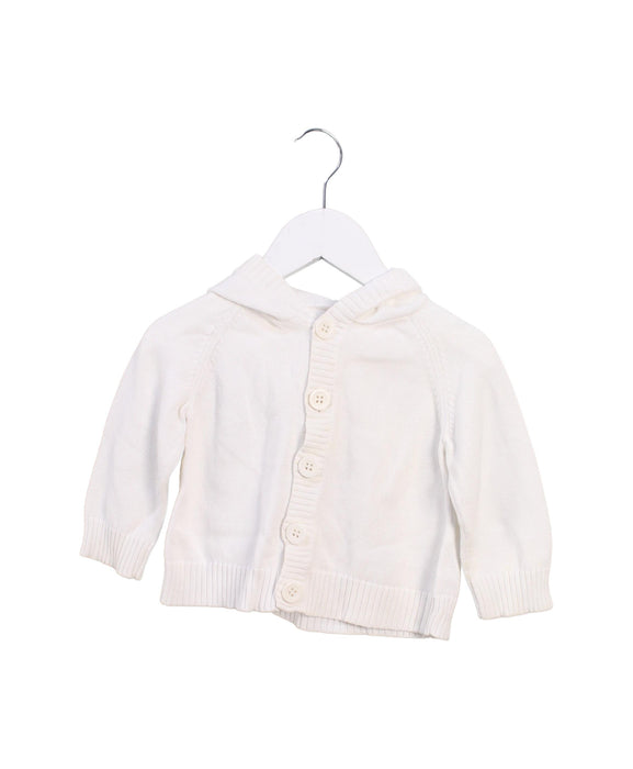 A White Cardigans from Petit Bateau in size 12-18M for neutral. (Front View)