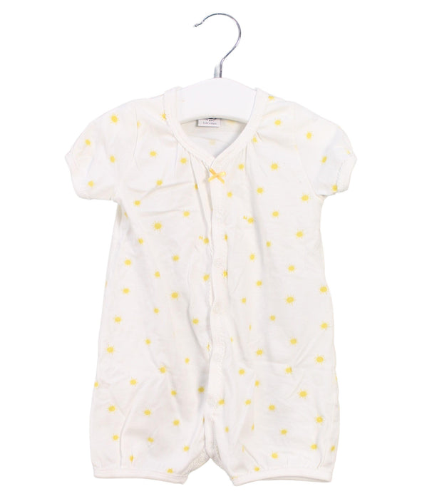 A Ivory Short Sleeve Rompers from Petit Bateau in size 3-6M for girl. (Front View)