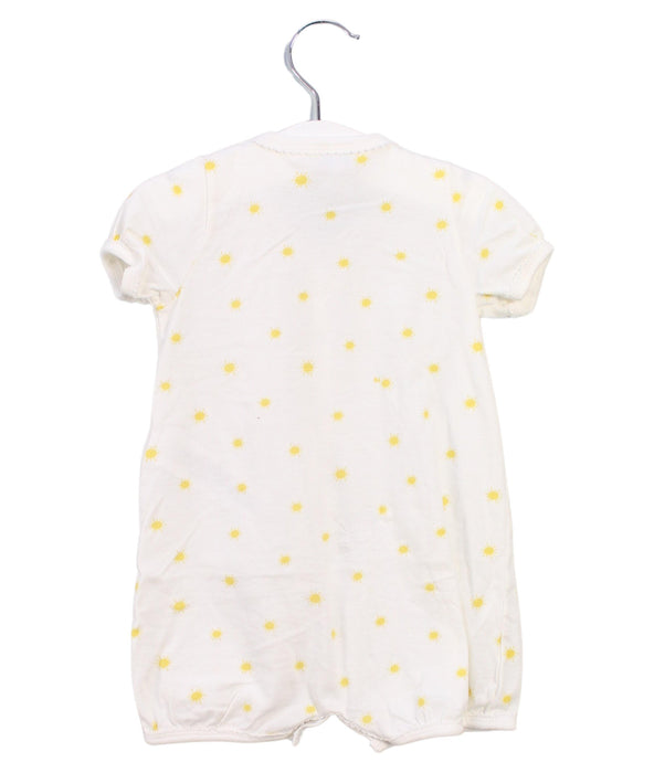 A Ivory Short Sleeve Rompers from Petit Bateau in size 3-6M for girl. (Back View)