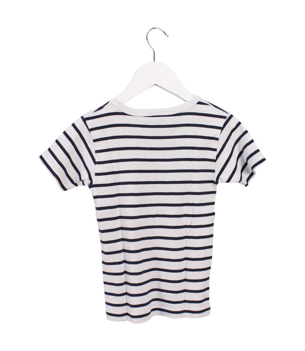 A Navy Short Sleeve Tops from Petit Bateau in size 6T for girl. (Back View)