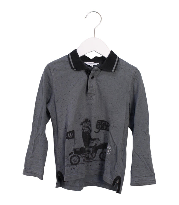 A Grey Long Sleeve Polos from Little Marc Jacobs in size 6T for boy. (Front View)