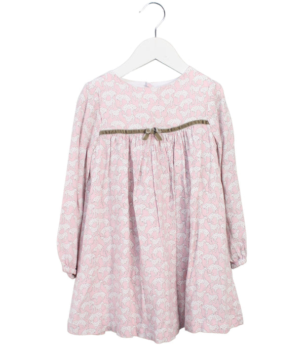 A Pink Long Sleeve Dresses from Confiture in size 4T for girl. (Front View)