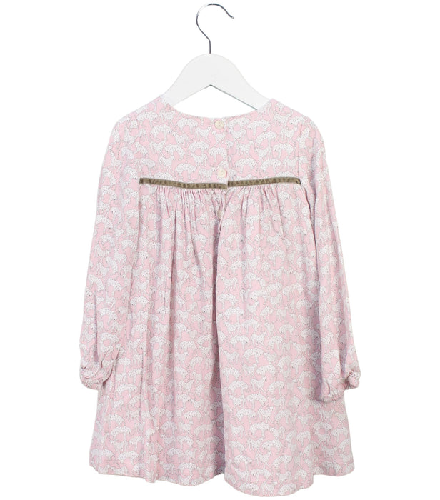 A Pink Long Sleeve Dresses from Confiture in size 4T for girl. (Back View)