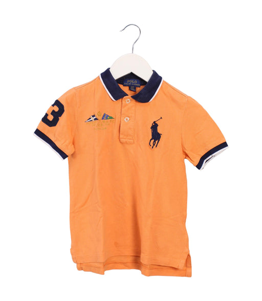 A Orange Short Sleeve Polos from Polo Ralph Lauren in size 4T for boy. (Front View)