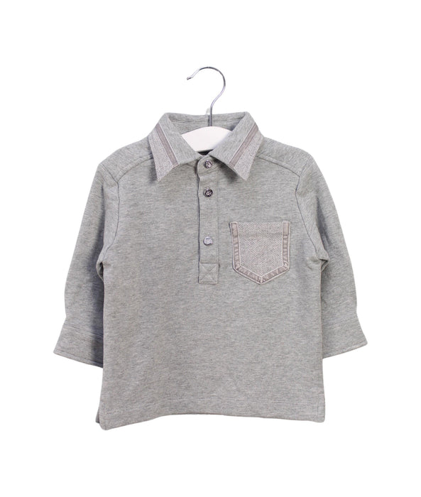 A Grey Long Sleeve Polos from Nicholas & Bears in size 6-12M for boy. (Front View)