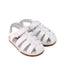 A White Sandals from Hush Puppies in size 3T for girl. (Front View)