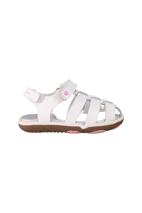 A White Sandals from Hush Puppies in size 3T for girl. (Back View)