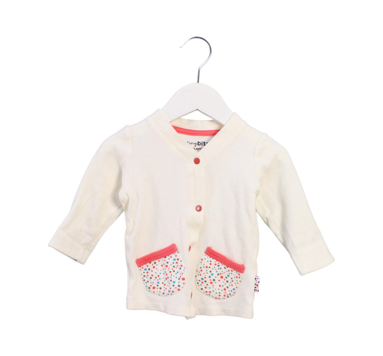 A White Cardigans from TinyBitz in size 6-12M for girl. (Front View)