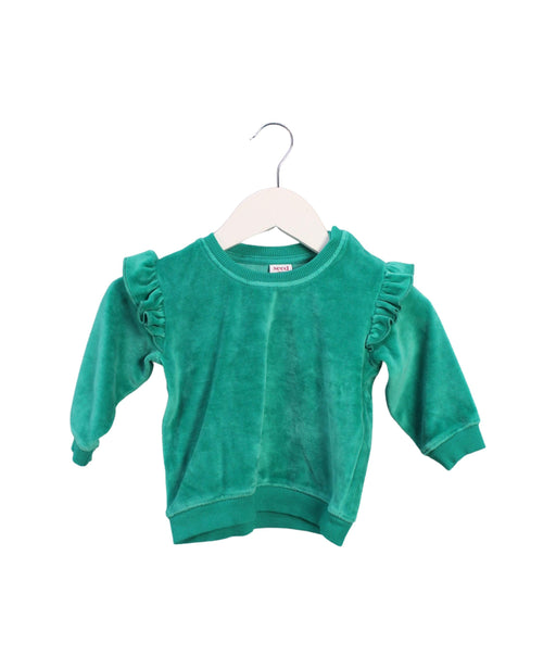 A Green Crewneck Sweatshirts from Seed in size 6-12M for girl. (Front View)