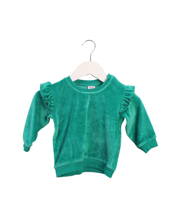 A Green Crewneck Sweatshirts from Seed in size 6-12M for girl. (Front View)