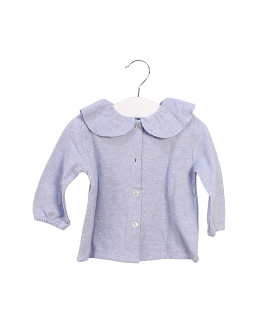 A Blue Long Sleeve Tops from Laranjinha in size 3-6M for girl. (Front View)