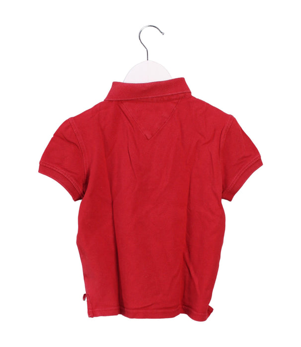 A Red Short Sleeve Polos from Tommy Hilfiger in size 6T for boy. (Back View)