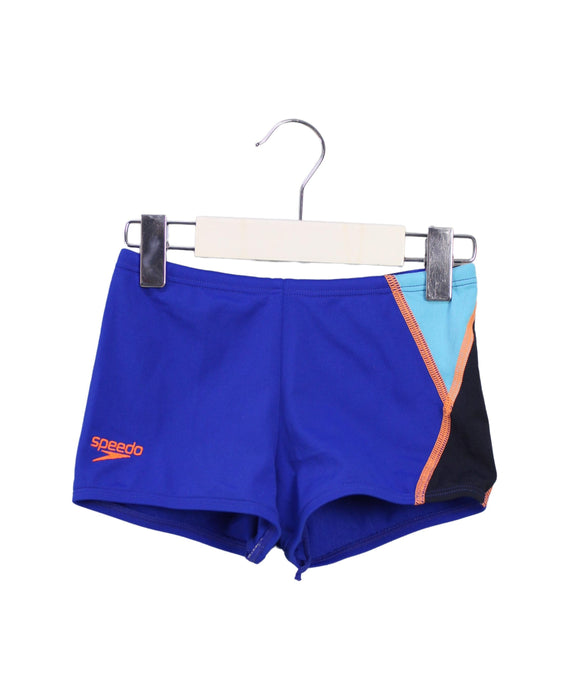 A Blue Swim Shorts from Speedo in size 6T for boy. (Front View)