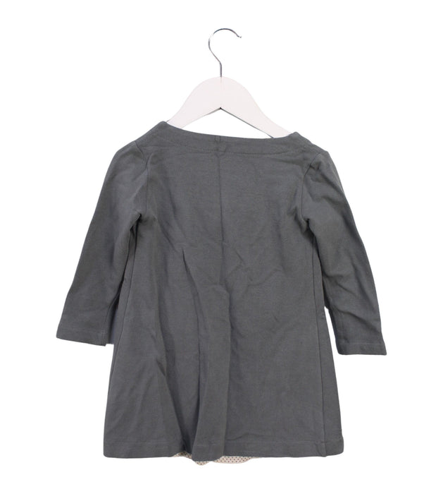 A Grey Long Sleeve Dresses from Il Gufo in size 3T for girl. (Back View)