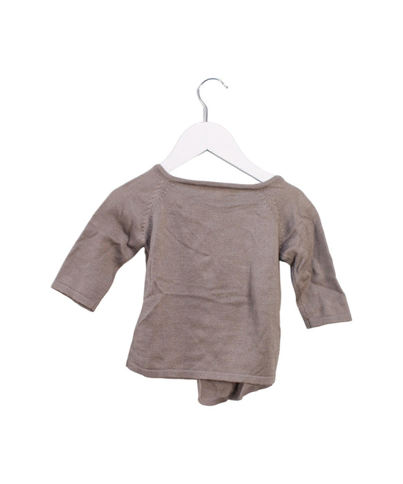 A Taupe Long Sleeve Tops from Alice à Paris in size 6-12M for girl. (Back View)