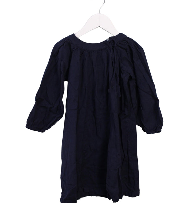 A Navy Long Sleeve Dresses from Bonton in size 4T for girl. (Front View)