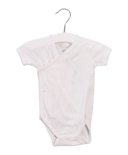 A White Short Sleeve Bodysuits from Petit Bateau in size 3-6M for girl. (Front View)