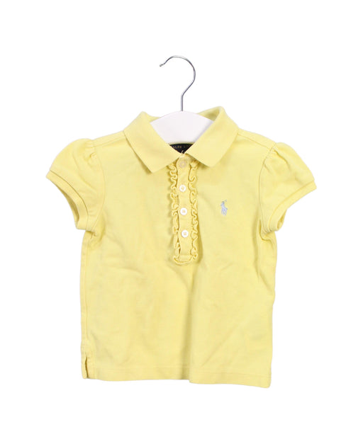 A Yellow Short Sleeve Polos from Polo Ralph Lauren in size 2T for girl. (Front View)