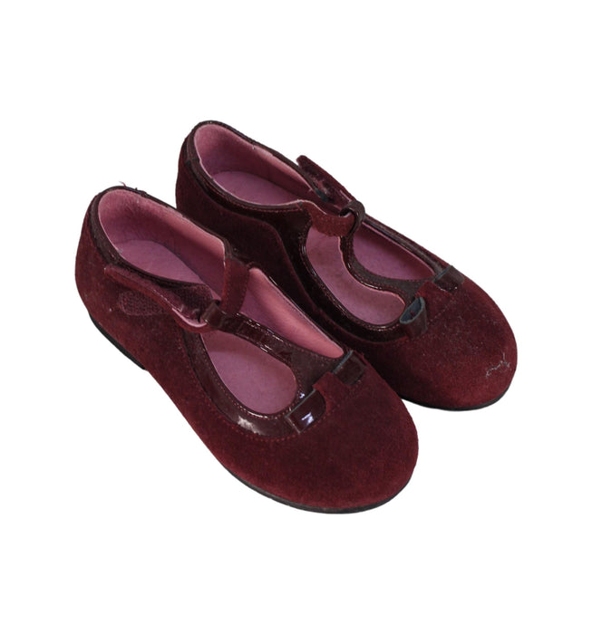 A Burgundy Flats from Jacadi in size 3T for girl. (Front View)