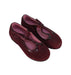 A Burgundy Flats from Jacadi in size 3T for girl. (Front View)