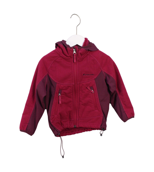 A Burgundy Lightweight Jackets from Macpac in size 2T for girl. (Front View)