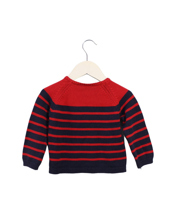 A Red Long Sleeve Tops from Petit Bateau in size 12-18M for boy. (Back View)