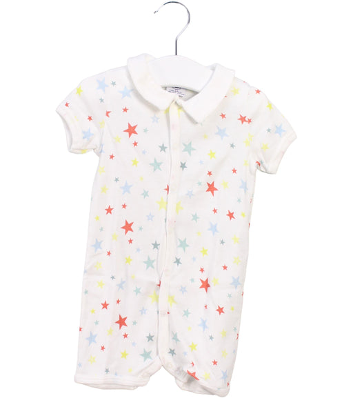 A Ivory Short Sleeve Rompers from Petit Bateau in size 3-6M for girl. (Front View)