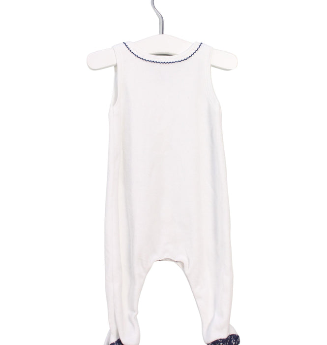 A White Onesies from Petit Bateau in size 0-3M for girl. (Back View)