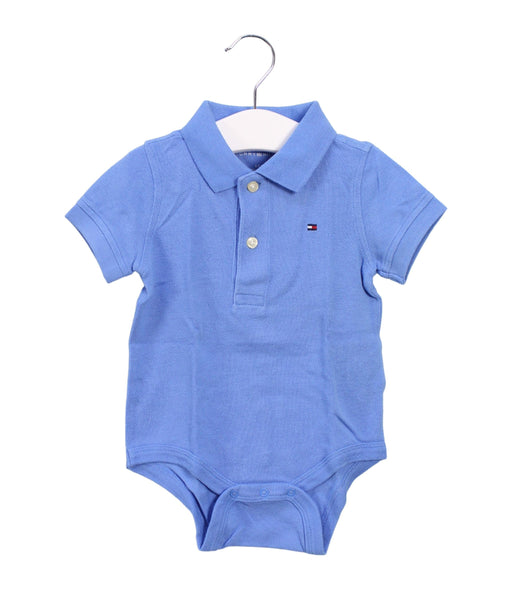 A Blue Short Sleeve Bodysuits from Tommy Hilfiger in size 6-12M for boy. (Front View)