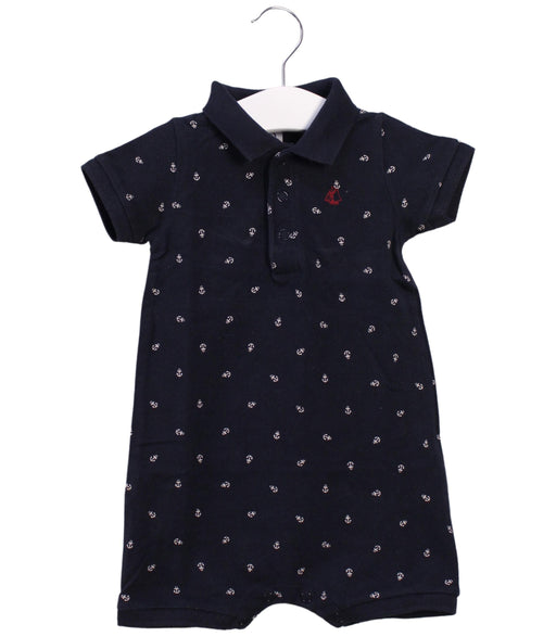 A Blue Short Sleeve Rompers from Petit Bateau in size 6-12M for boy. (Front View)