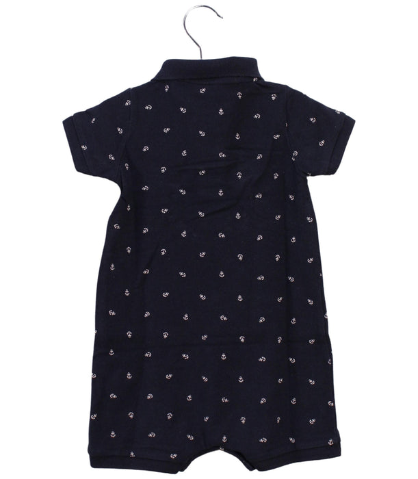 A Blue Short Sleeve Rompers from Petit Bateau in size 6-12M for boy. (Back View)