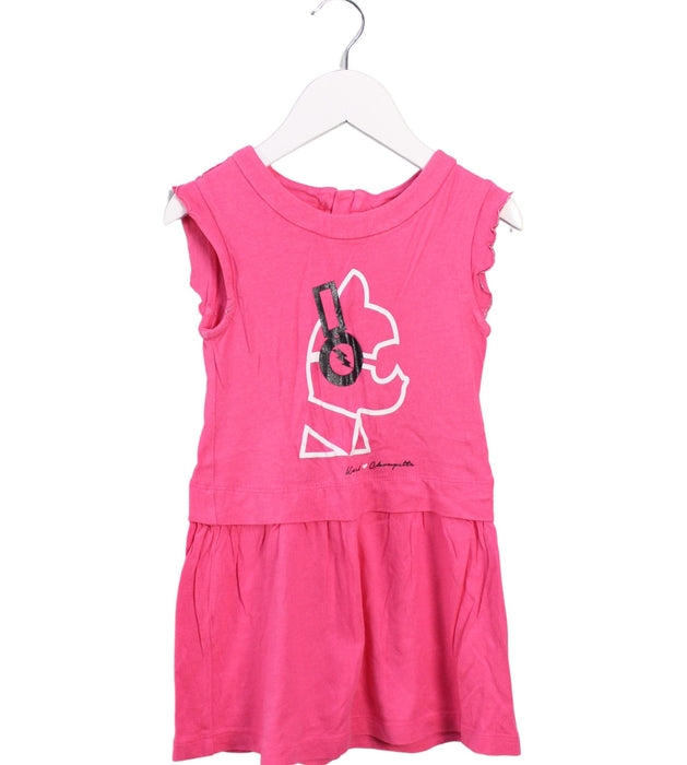 A Pink Sleeveless Dresses from Karl Lagerfeld in size 4T for girl. (Front View)