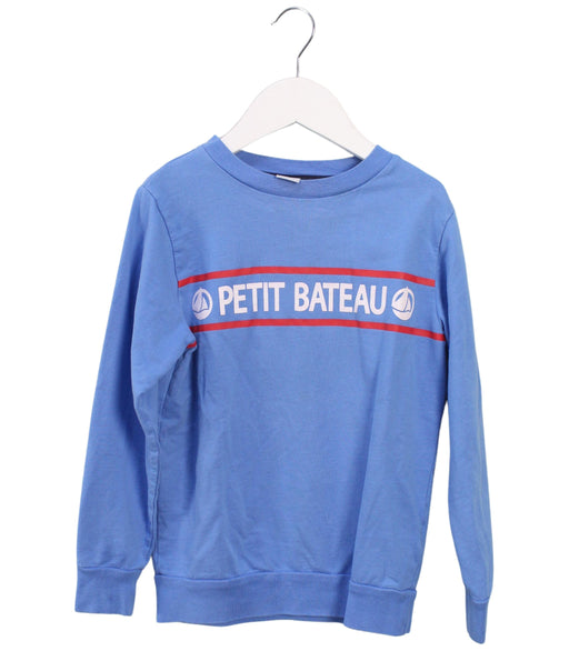 A Blue Crewneck Sweatshirts from Petit Bateau in size 8Y for boy. (Front View)