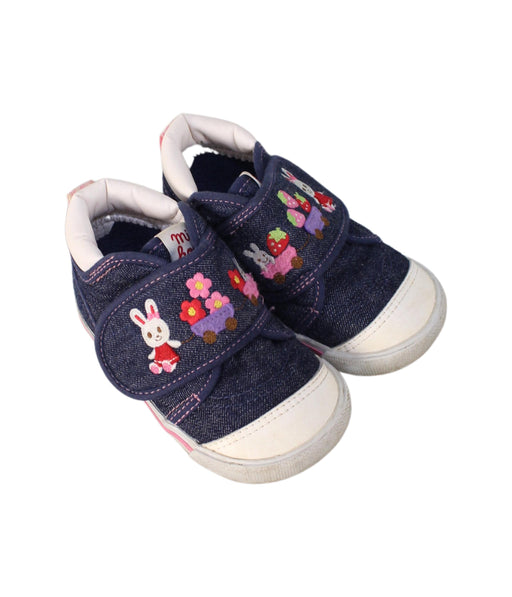 A Blue Sneakers from Miki House in size 18-24M for girl. (Front View)